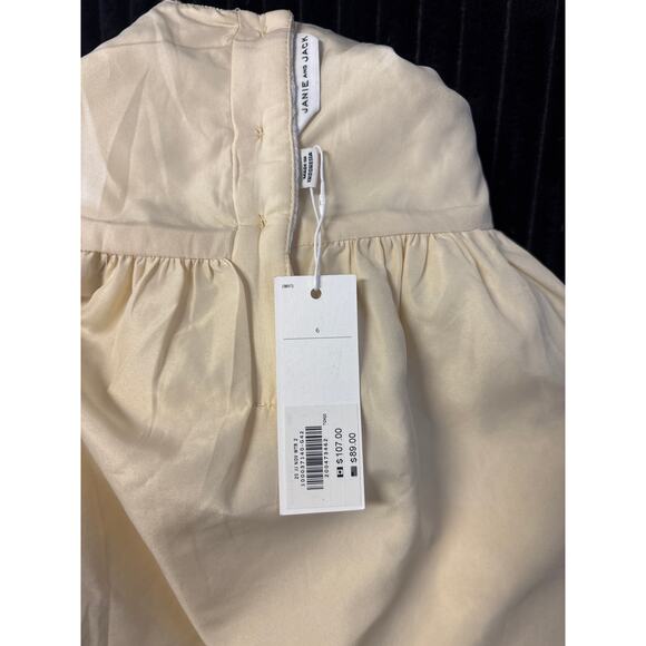 NWT Janie and Jack Metallic Floral Jacquard Dress Size 6 Cream and Sugar - Picture 4 of 4